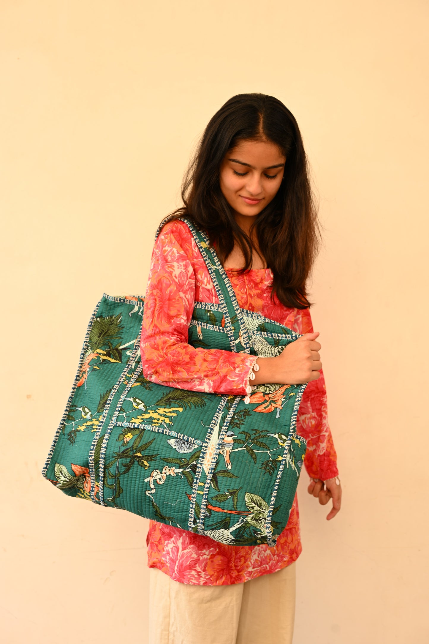 large printed tote