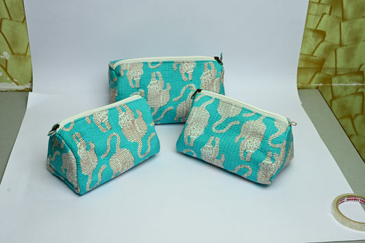 quilted multipurpose pouch (set of 3)