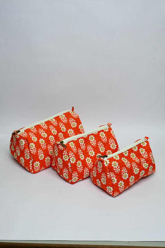 quilted multipurpose pouch (set of 3)