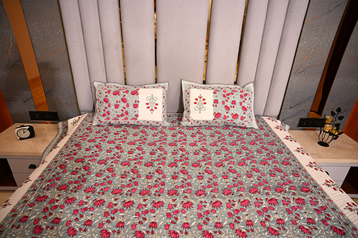 BLOCK BIRD HANDLOOK DOUBLE LARGE TNT JUTE BEDCOVER