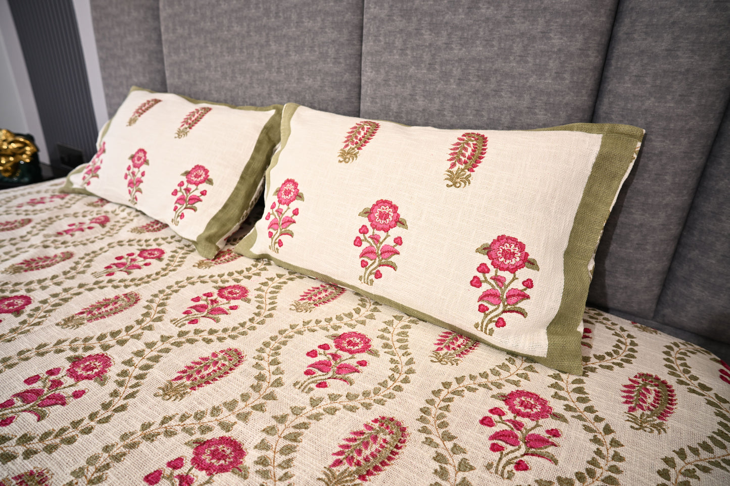 BLOCK BIRD HANDLOOK DOUBLE LARGE TNT JUTE BEDCOVER