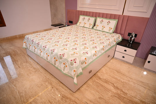 BLOCK BIRD HANDLOOK DOUBLE LARGE BEDSHEETS