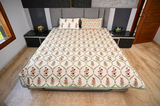 BLOCK BIRD HANDLOOK DOUBLE LARGE BEDSHEETS