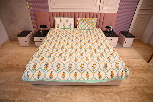 BLOCK BIRD HANDLOOK DOUBLE LARGE BEDSHEETS