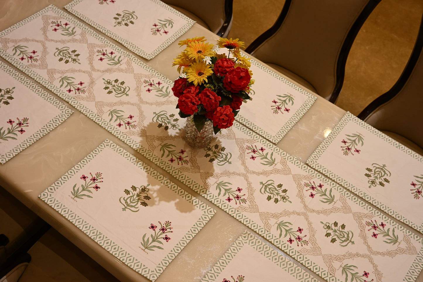 Hand Block Runner+Mat Set