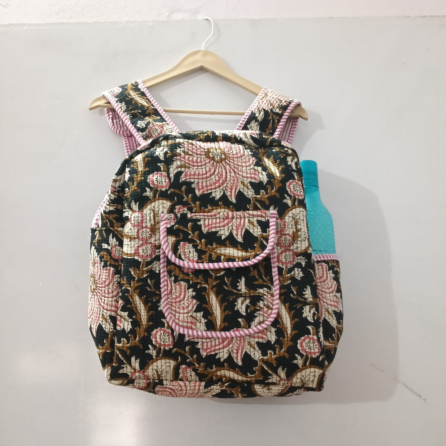 Handcrafted Printed Quilted Backpack