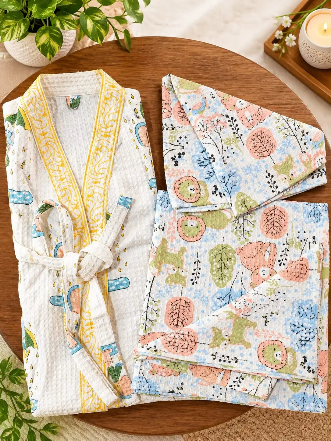 Kids’ Bathrobe with Pure Handloom Towel Set