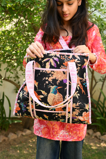 large printed tote