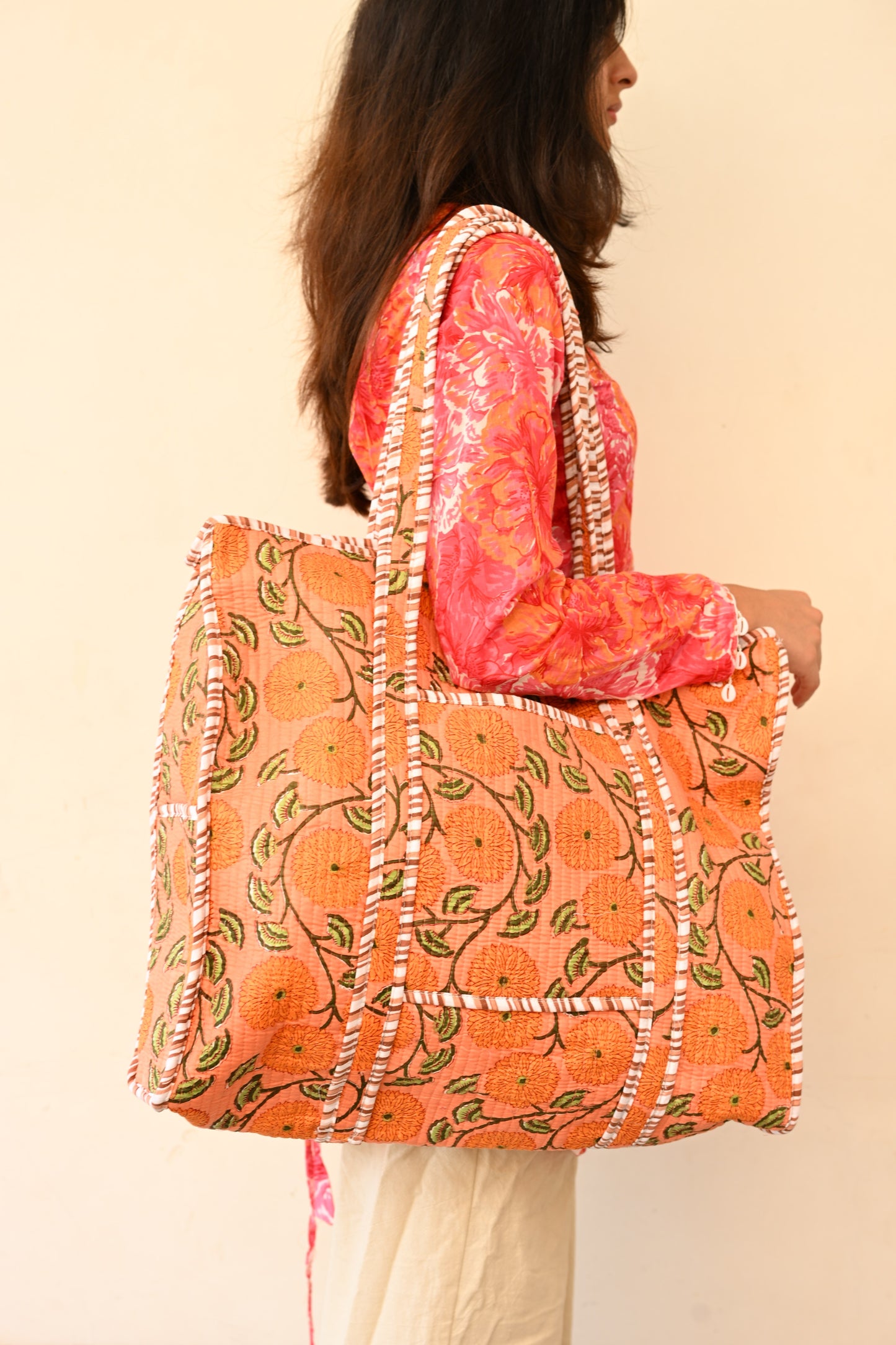large printed tote
