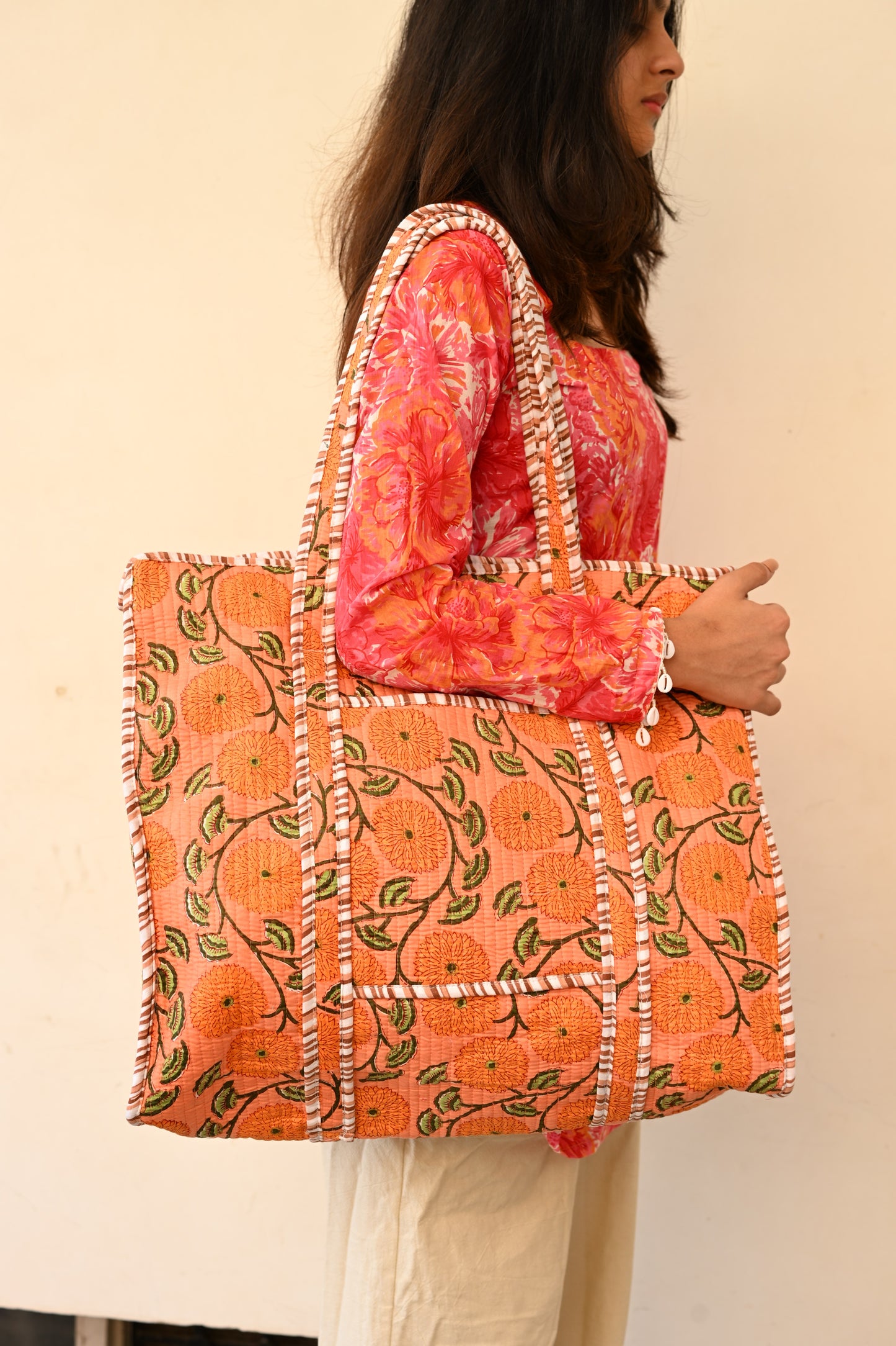 large printed tote