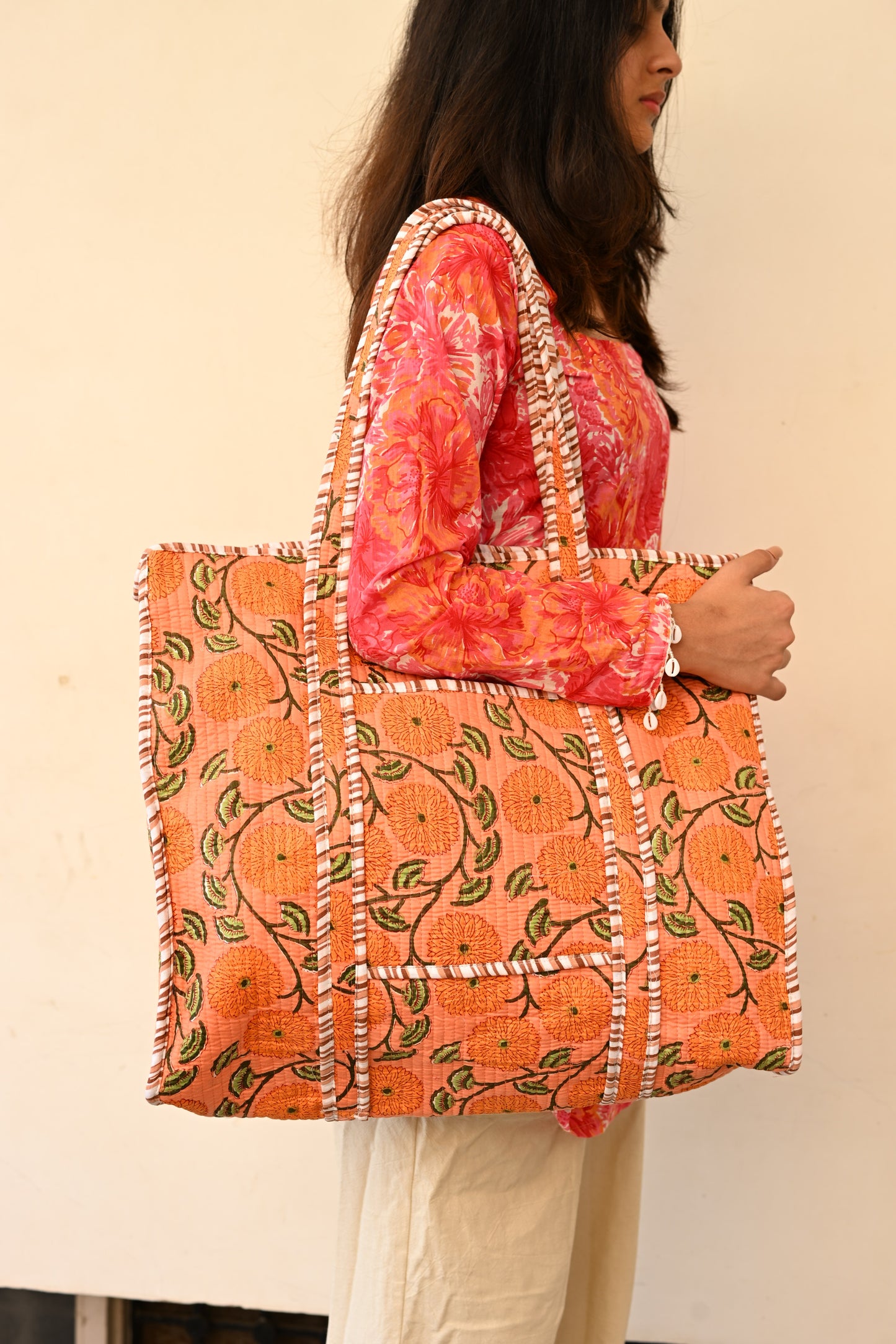 large printed tote