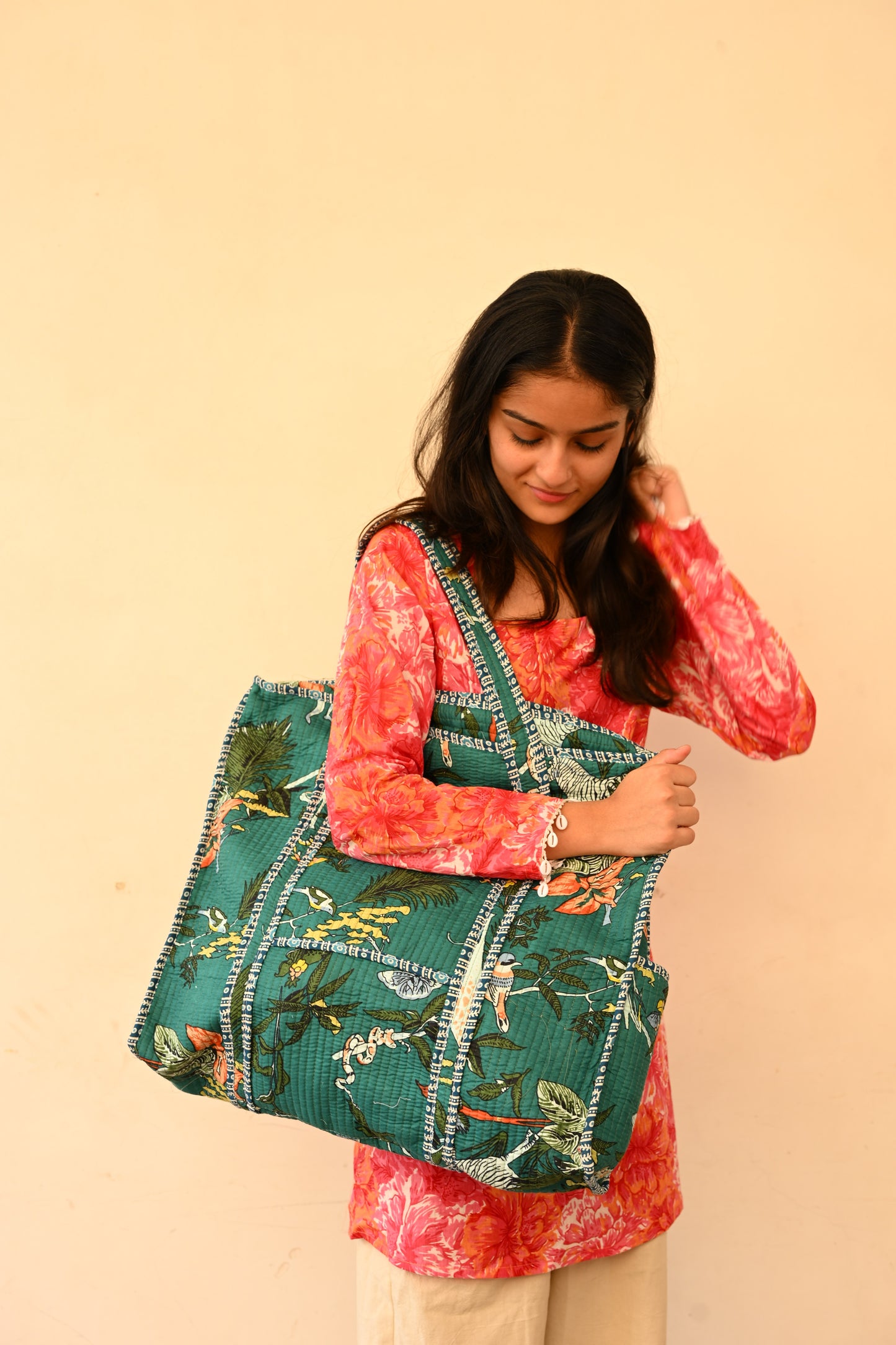 large printed tote