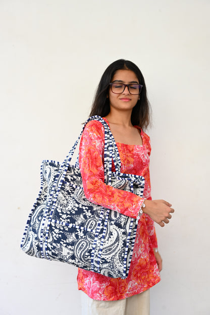 large printed tote