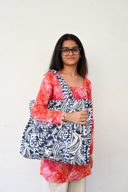 large printed tote