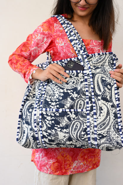 large printed tote
