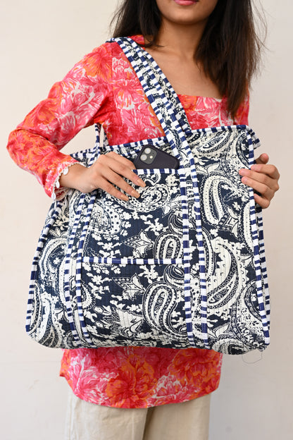 large printed tote