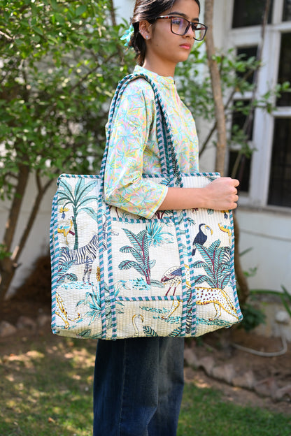 large printed tote