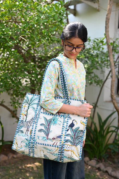 large printed tote
