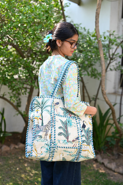 large printed tote