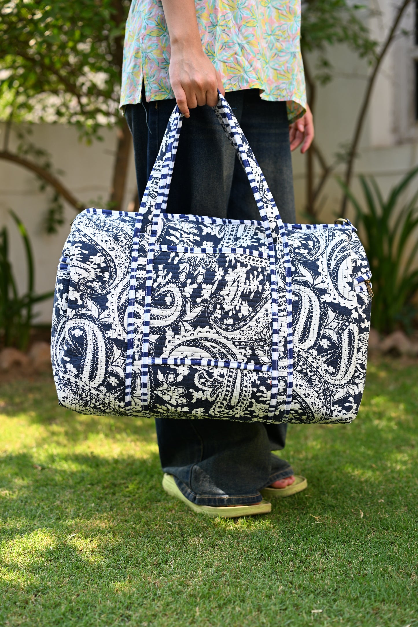 large printed tote