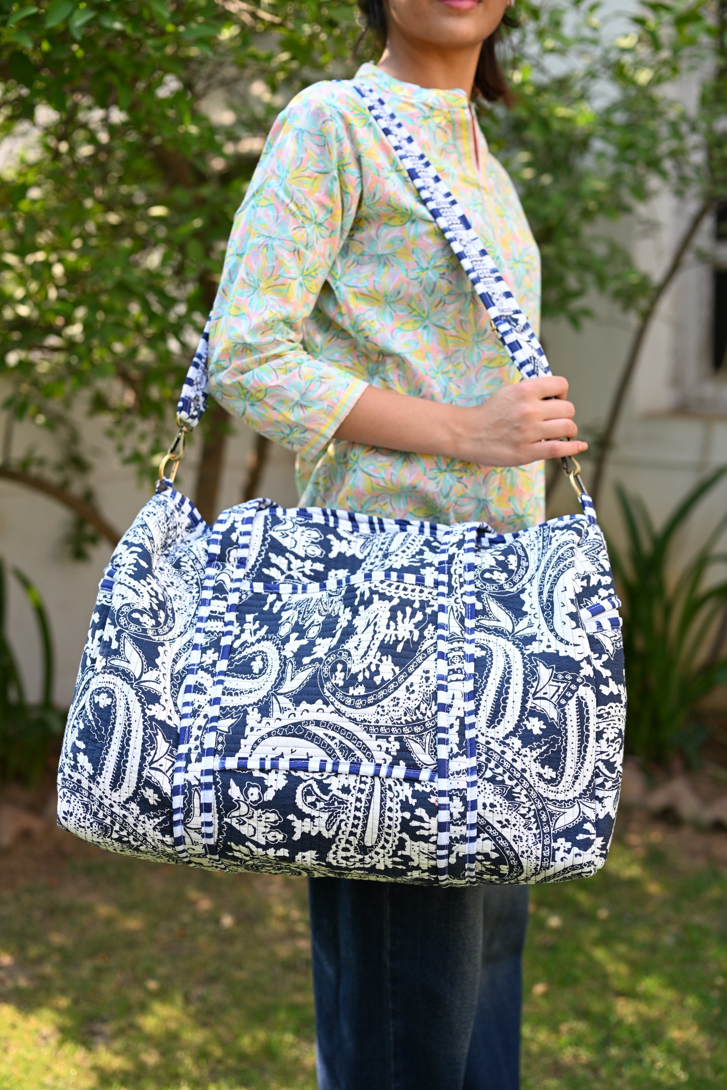large printed tote