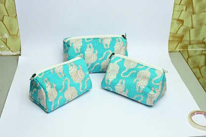 quilted multipurpose pouch (set of 3)