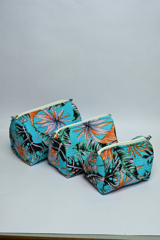 quilted multipurpose pouch (set of 3)