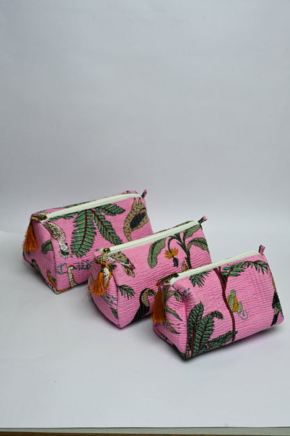 quilted multipurpose pouch (set of 3)