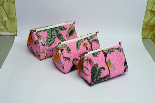quilted multipurpose pouch (set of 3)
