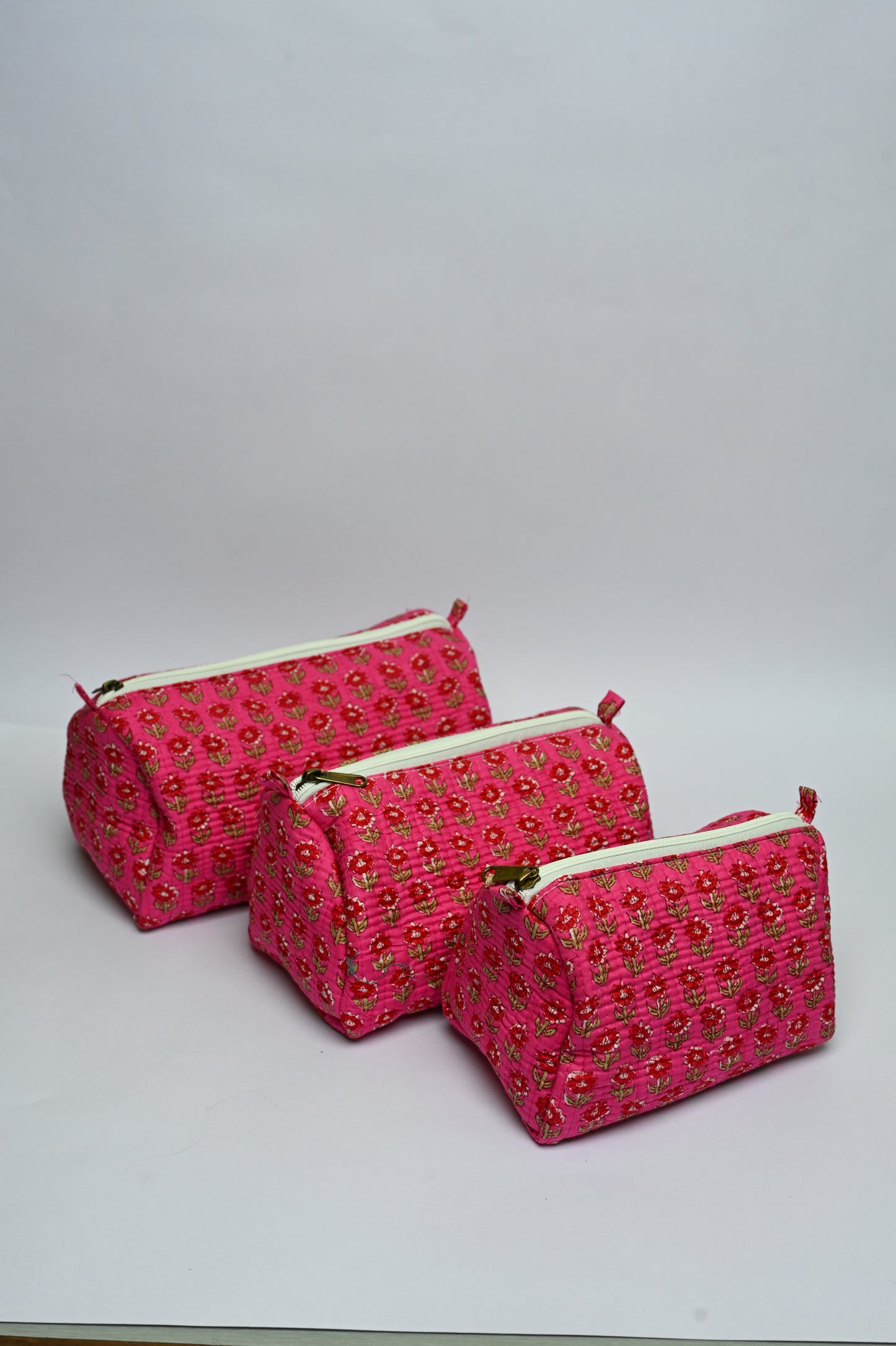 quilted multipurpose pouch (set of 3)