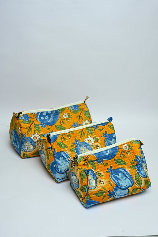 quilted multipurpose pouch (set of 3)