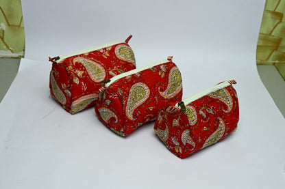 quilted multipurpose pouch (set of 3)