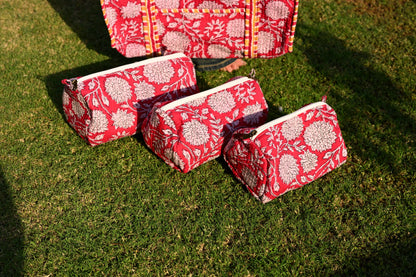 tote bag and 3 zip pouches