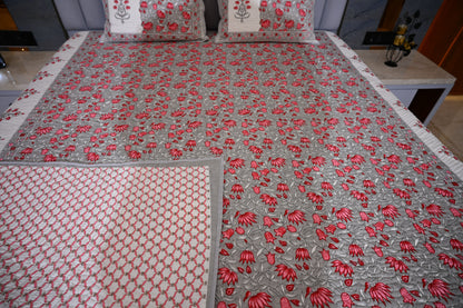 BLOCK BIRD HANDLOOK DOUBLE LARGE TNT QUILTED BEDCOVER