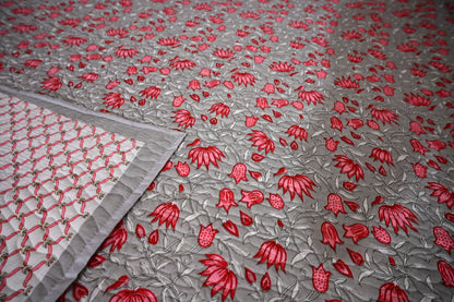 BLOCK BIRD HANDLOOK DOUBLE LARGE TNT QUILTED BEDCOVER