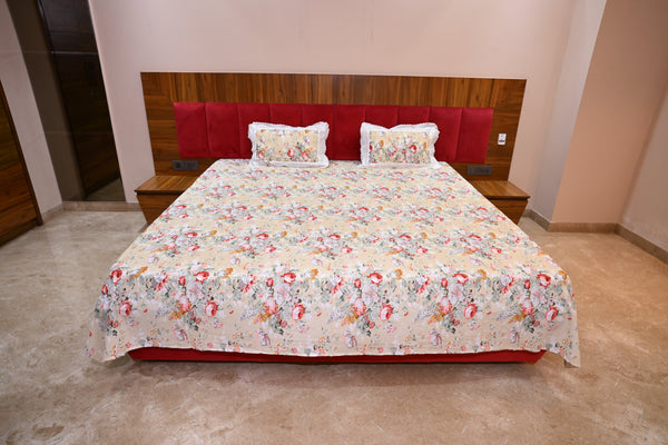 NATURE ART DOUBLE LARGE BEDSHEETS  BY BLUE BIRD