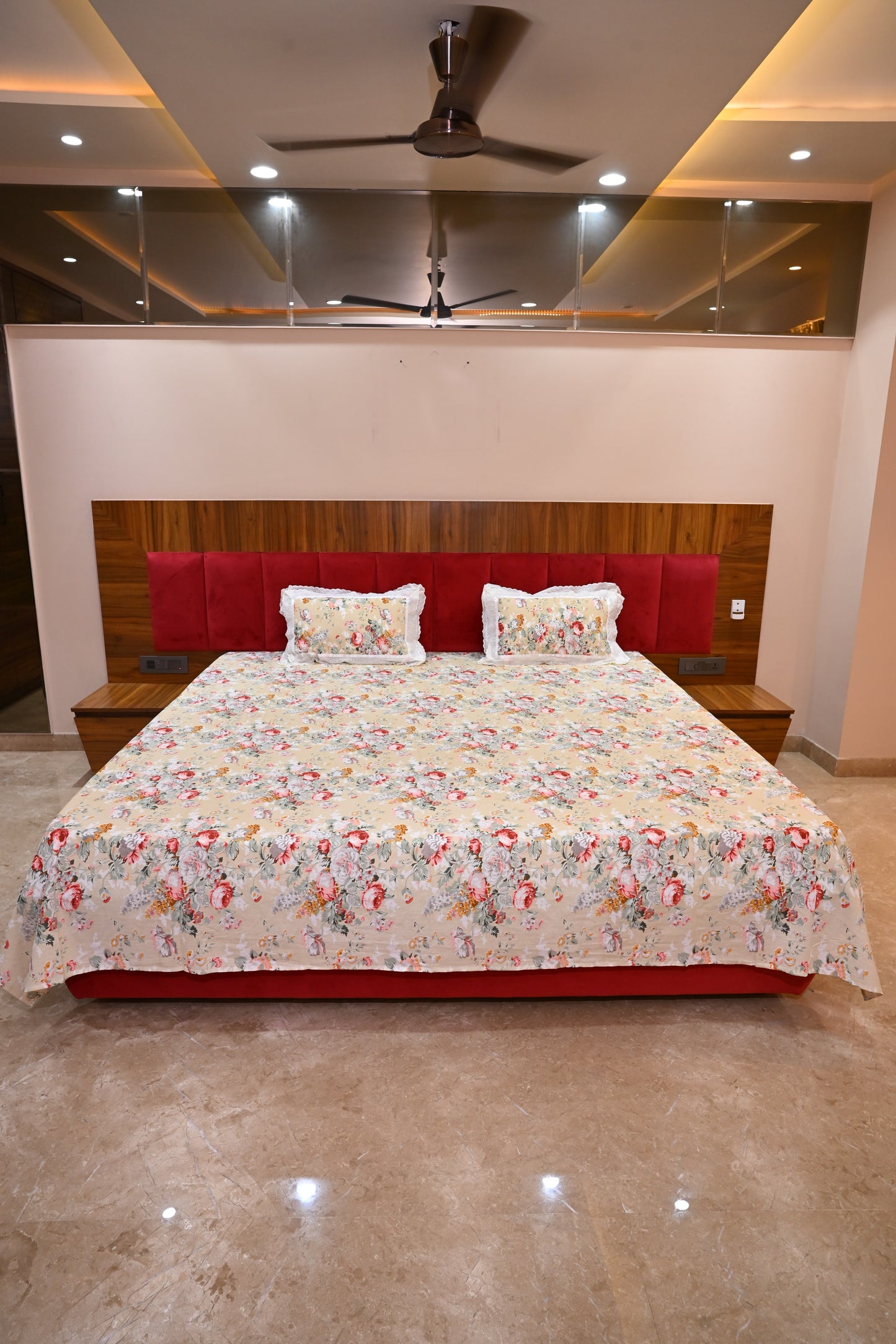 NATURE ART DOUBLE LARGE BEDSHEETS  BY BLUE BIRD