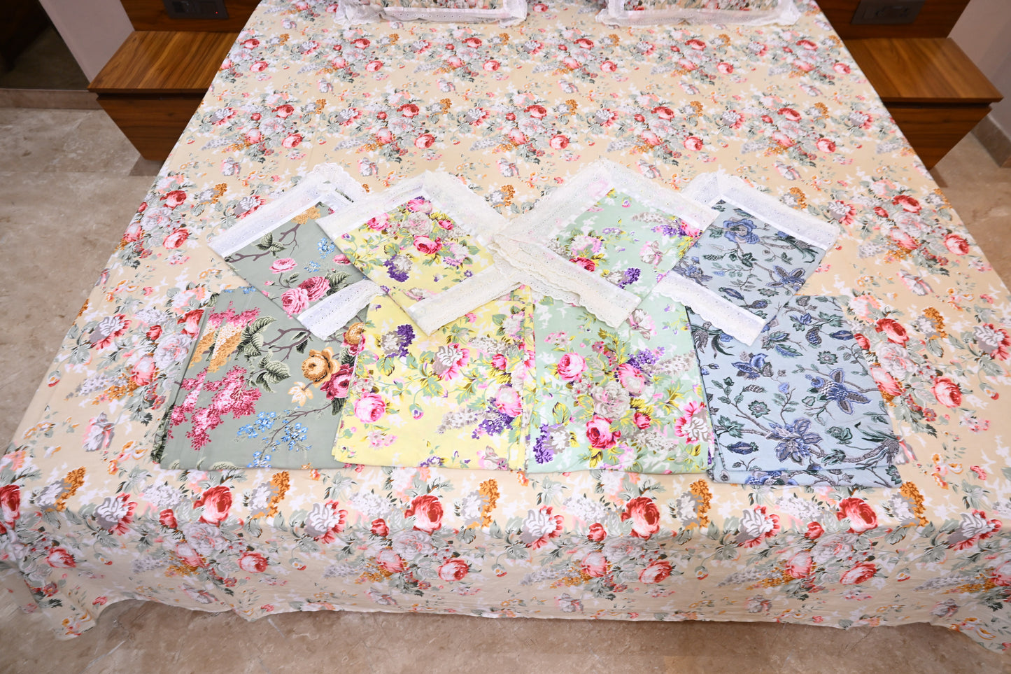 NATURE ART DOUBLE LARGE BEDSHEETS  BY BLUE BIRD