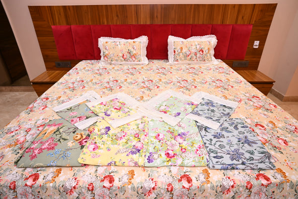 NATURE ART DOUBLE LARGE BEDSHEETS  BY BLUE BIRD
