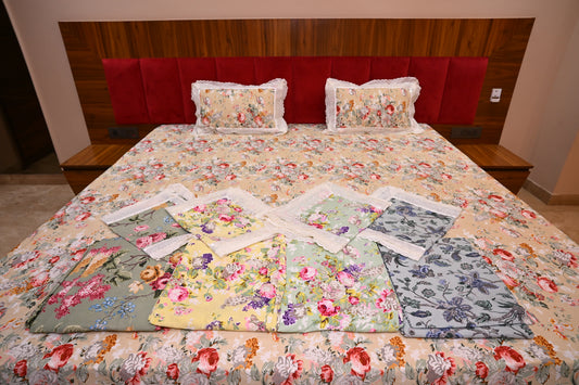 NATURE ART DOUBLE LARGE BEDSHEETS  BY BLUE BIRD