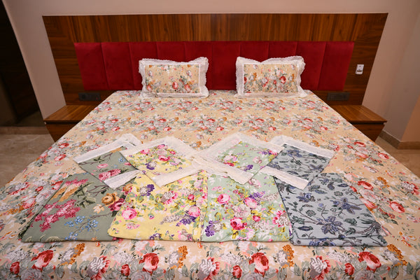 NATURE ART DOUBLE LARGE BEDSHEETS  BY BLUE BIRD
