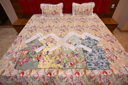 NATURE ART DOUBLE LARGE BEDSHEETS  BY BLUE BIRD