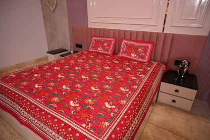 BLOCK BIRD HANDLOOK DOUBLE LARGE QUILTED BEDCOVERS (Reverseable)