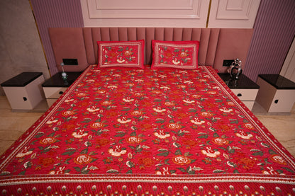 BLOCK BIRD HANDLOOK DOUBLE LARGE QUILTED BEDCOVERS (Reverseable)
