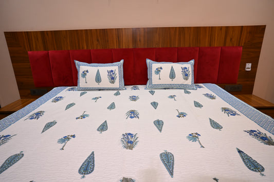 NATURE ART DOUBLE LARGE BEDSHEETS  BY BLUE BIRD