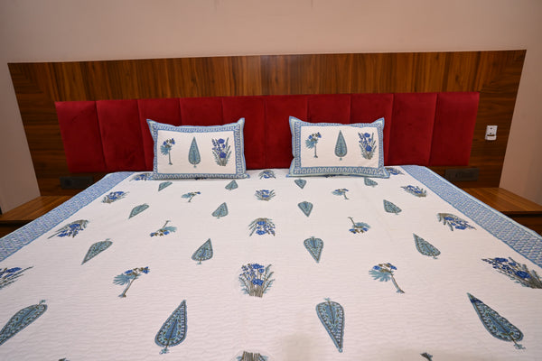 NATURE ART DOUBLE LARGE BEDCOVER BY BLUE BIRD