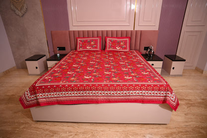 BLOCK BIRD HANDLOOK DOUBLE LARGE QUILTED BEDCOVERS (Reverseable)
