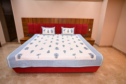 NATURE ART DOUBLE LARGE BEDSHEETS  BY BLUE BIRD