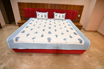 NATURE ART DOUBLE LARGE BEDSHEETS  BY BLUE BIRD