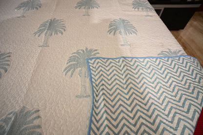 BLOCK BIRD HANDLOOK DOUBLE LARGE QUILTED BEDCOVERS (Reverseable)